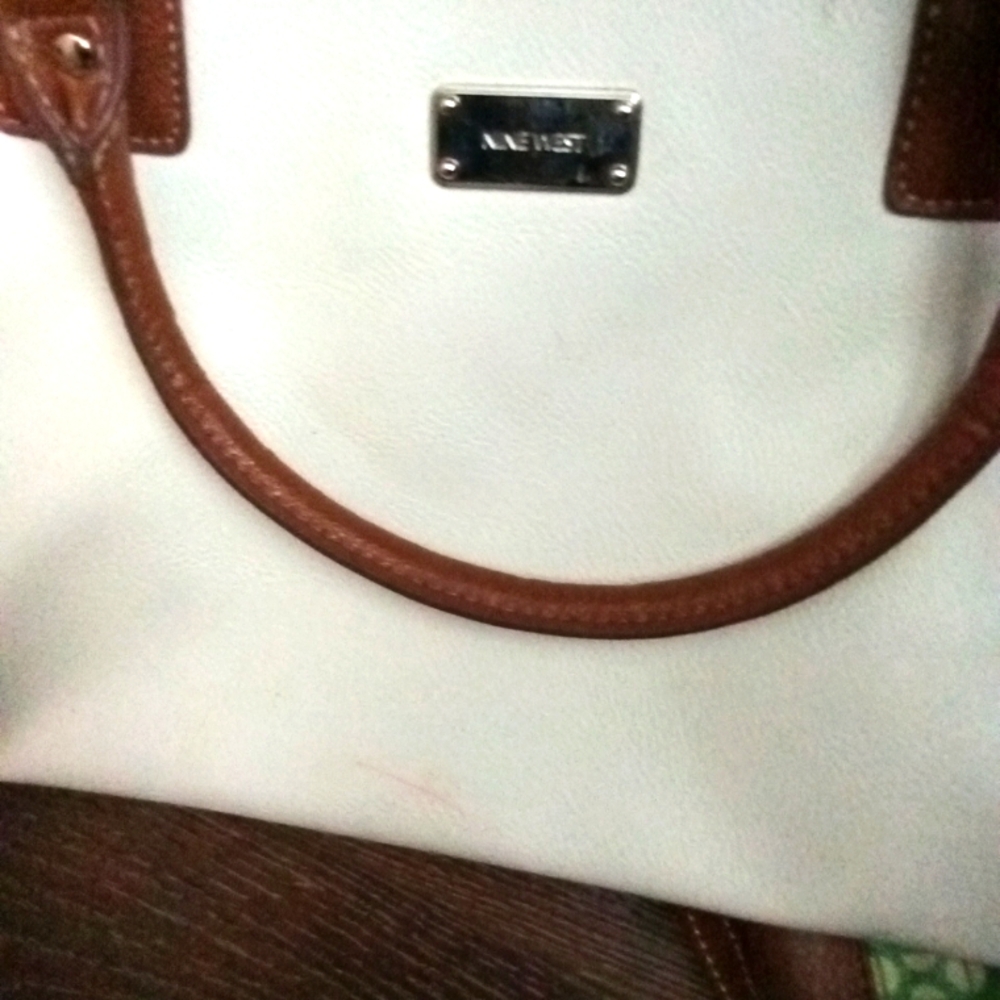Nine West White and Brown Women's Bag